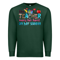 Sports Green this teacher wears her her on her sleeve Premium Sweatshirt - NancyCooperArtShop
