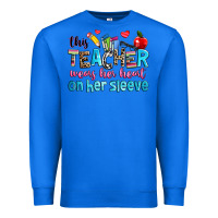 True Royal this teacher wears her her on her sleeve Premium Sweatshirt - NancyCooperArtShop