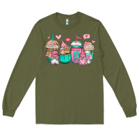 Army Green valentines day gnomes coffee cups Long Sleeve Tee - Jasminsmagicworld