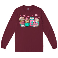 Burgundy valentines day gnomes coffee cups Long Sleeve Tee - Jasminsmagicworld