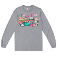 Heather Grey valentines day gnomes coffee cups Long Sleeve Tee - Jasminsmagicworld