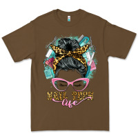 Cacao nail tech life messy bun Premium Tee - BarkalooDesign