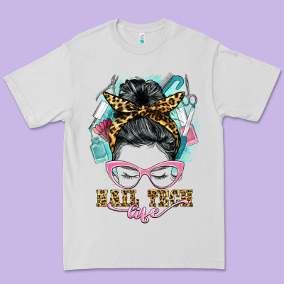 Nail Tech Life Messy Bun Premium Tee Designed By Barkaloodesign