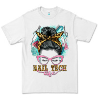 White nail tech life messy bun Premium Tee - BarkalooDesign