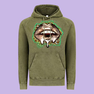Soccer Lips Vintage Hoodie Designed By Zillion Design Studio