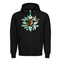 Black sunflower Zipper Hoodie - BarkalooDesign