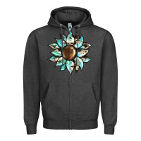 Charcoal Heather sunflower Zipper Hoodie - BarkalooDesign