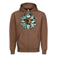 Chestnut sunflower Zipper Hoodie - BarkalooDesign