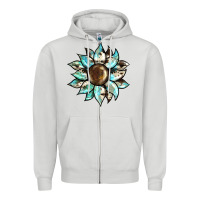 Dove Grey sunflower Zipper Hoodie - BarkalooDesign