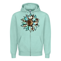 Seafoam sunflower Zipper Hoodie - BarkalooDesign