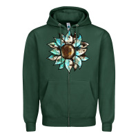 Sports Green sunflower Zipper Hoodie - BarkalooDesign