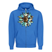 True Royal sunflower Zipper Hoodie - BarkalooDesign