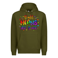 Army Green y all means all y all Premium Hoodie - Artiststas