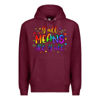 Burgundy y all means all y all Premium Hoodie - Artiststas