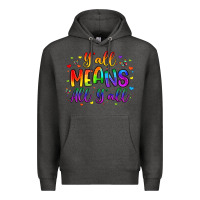 Charcoal Heather y all means all y all Premium Hoodie - Artiststas