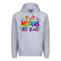 Heather Grey y all means all y all Premium Hoodie - Artiststas