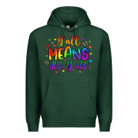 Sports Green y all means all y all Premium Hoodie - Artiststas