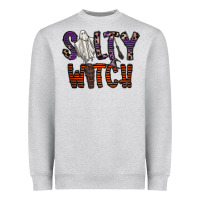 Heather Grey Salty Witch Heavyweight Sweatshirt - CowhideDigitalArt