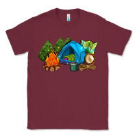 Burgundy camp in the woods Classic Tee - AdoDesignShop
