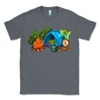 Charcoal Heather camp in the woods Classic Tee - AdoDesignShop