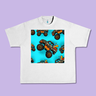 Monster Truck Pre Teen Seamless Pattern Urban Heavy Tee Designed By Hra Design Shop