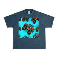 Midnight Navy monster truck pre teen seamless pattern Urban Heavy Tee - HRA Design Shop