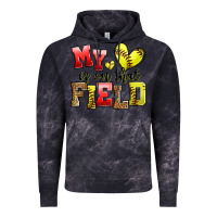 Cloud Black my heart is on that field softball Vintage Hoodie - Zillion Design Studio