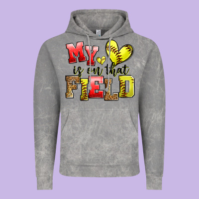 My Heart Is On That Field Softball Vintage Hoodie Designed By Zillion Design Studio