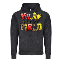 Vintage Black my heart is on that field softball Vintage Hoodie - Zillion Design Studio