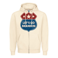 Sandshell Let's Go Brandon Shield Patch Zipper Hoodie - Jasminsmagicworld
