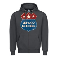 Smoke Let's Go Brandon Shield Patch Zipper Hoodie - Jasminsmagicworld