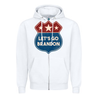 White Let's Go Brandon Shield Patch Zipper Hoodie - Jasminsmagicworld