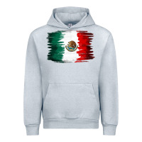 Heather Grey Mexican flag Urban Hoodie - NancyCooperArtShop