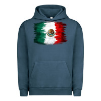 Pigment Midnight Navy Mexican flag Urban Hoodie - NancyCooperArtShop