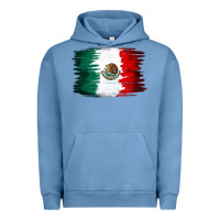 Pigment Pebble Blue Mexican flag Urban Hoodie - NancyCooperArtShop