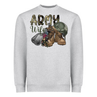 Heather Grey army wife Heavyweight Sweatshirt - SublimationCraftShop