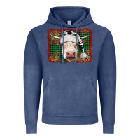 Vintage Denim christmas cow with background Vintage Hoodie - RanaPortraitStore
