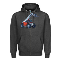 Charcoal Heather Telehandler Zipper Hoodie - LillyAllenDesigns