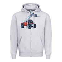Heather Grey Telehandler Zipper Hoodie - LillyAllenDesigns