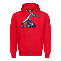 Red Telehandler Zipper Hoodie - LillyAllenDesigns