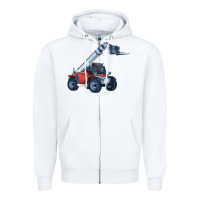 White Telehandler Zipper Hoodie - LillyAllenDesigns