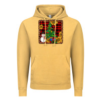 Vintage Mustard snowman trees coaster Vintage Hoodie - JahusDesignShop