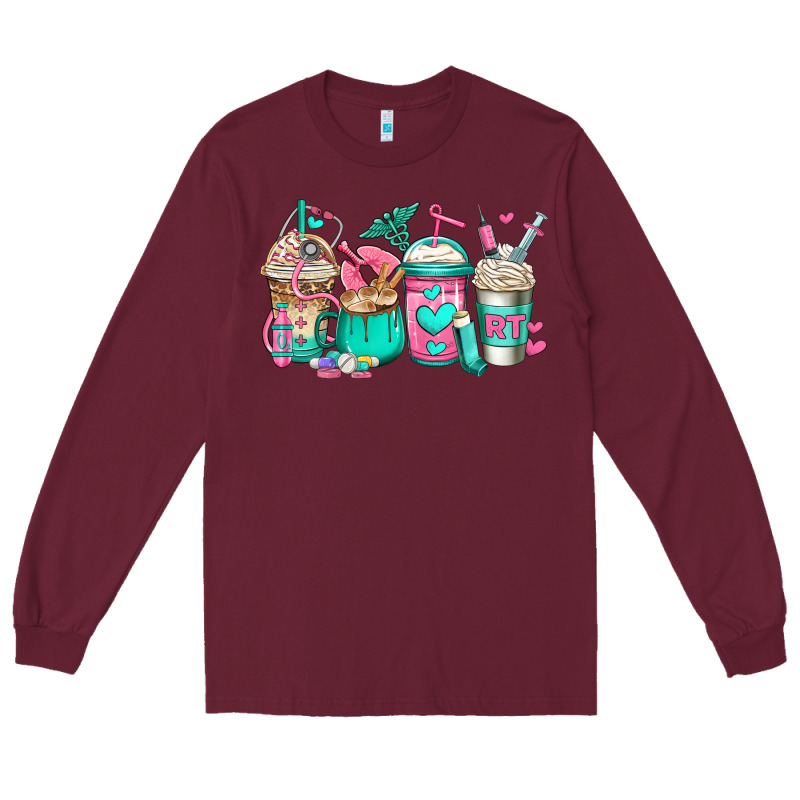 Rt Respiratory Therapist Coffee Cups Long Sleeve Tee by Jasminsmagicworld | Teevron