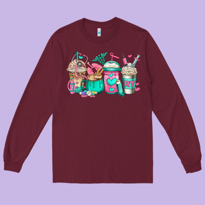 Rt Respiratory Therapist Coffee Cups Long Sleeve Tee Designed By Jasminsmagicworld