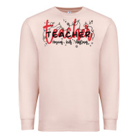 Pale Pink christmas teacher Premium Sweatshirt - MaliasSmallBusiness