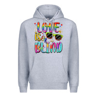 Heather Grey love is blind Premium Hoodie - Artiststas