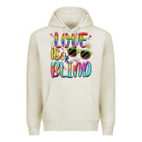 Oatmeal Heather love is blind Premium Hoodie - Artiststas
