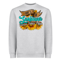 Heather Grey she's a sunflower beautiful fierce free Heavyweight Sweatshirt - HRA Design Shop