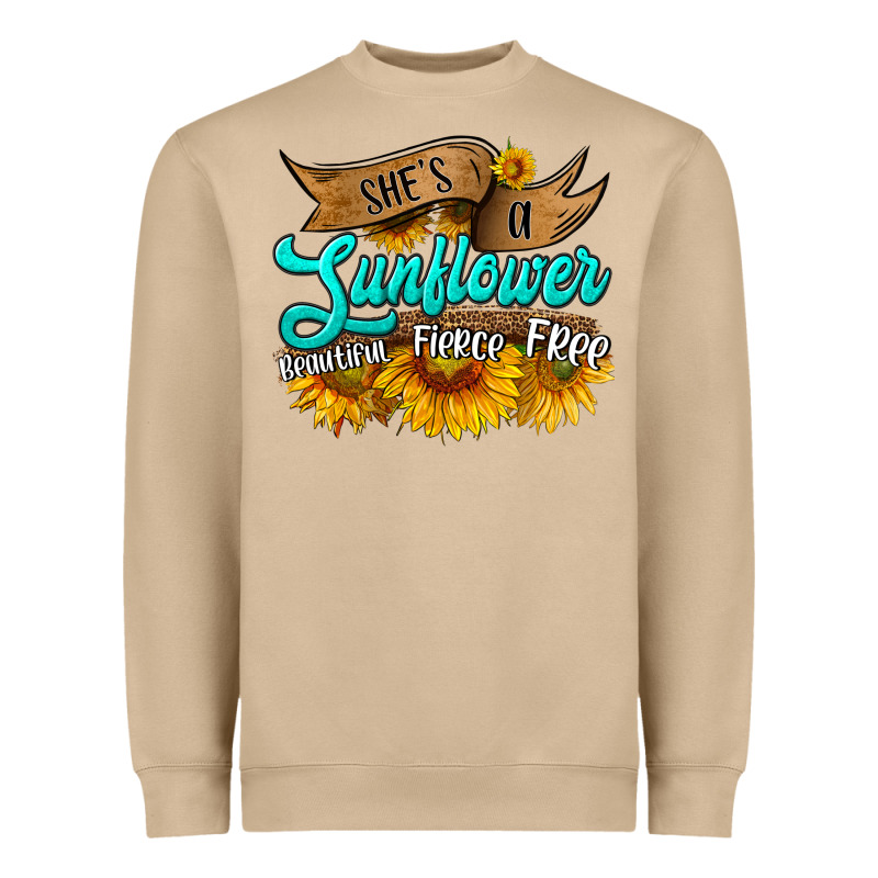 She's A Sunflower Beautiful Fierce Free Heavyweight Sweatshirt by HRA Design Shop | Teevron