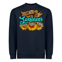Navy she's a sunflower beautiful fierce free Heavyweight Sweatshirt - HRA Design Shop